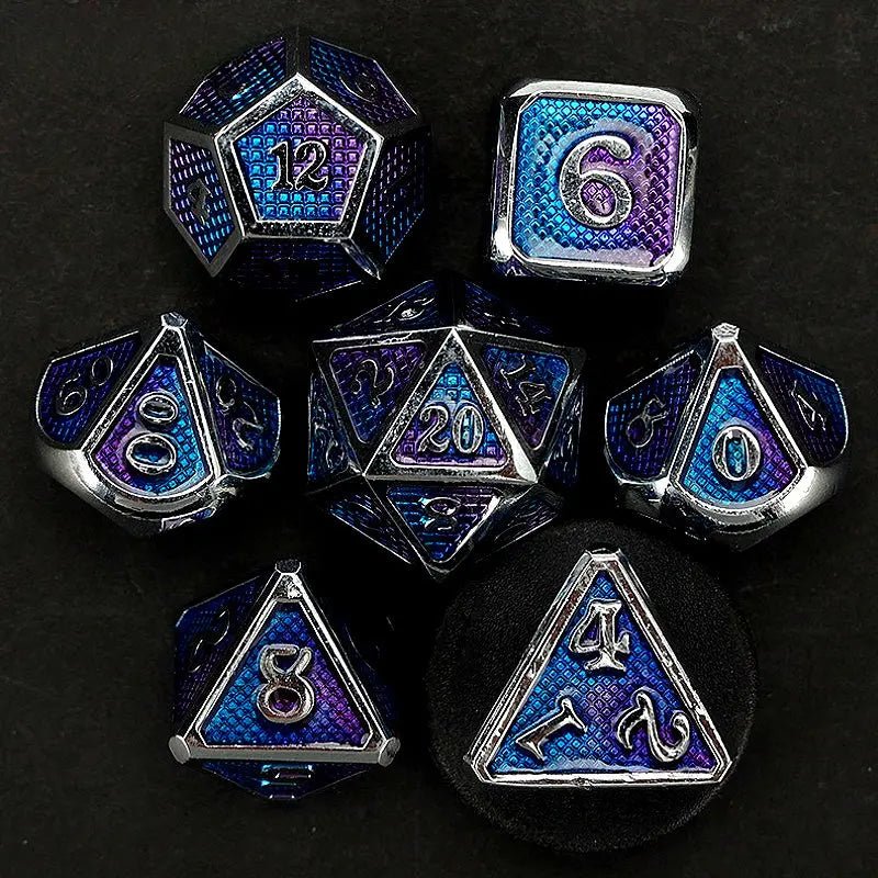 Single/Dual Elemental Air Combat Skills - Monk Series 7 Piece RPG Metal Dice Set - AngleDice - 