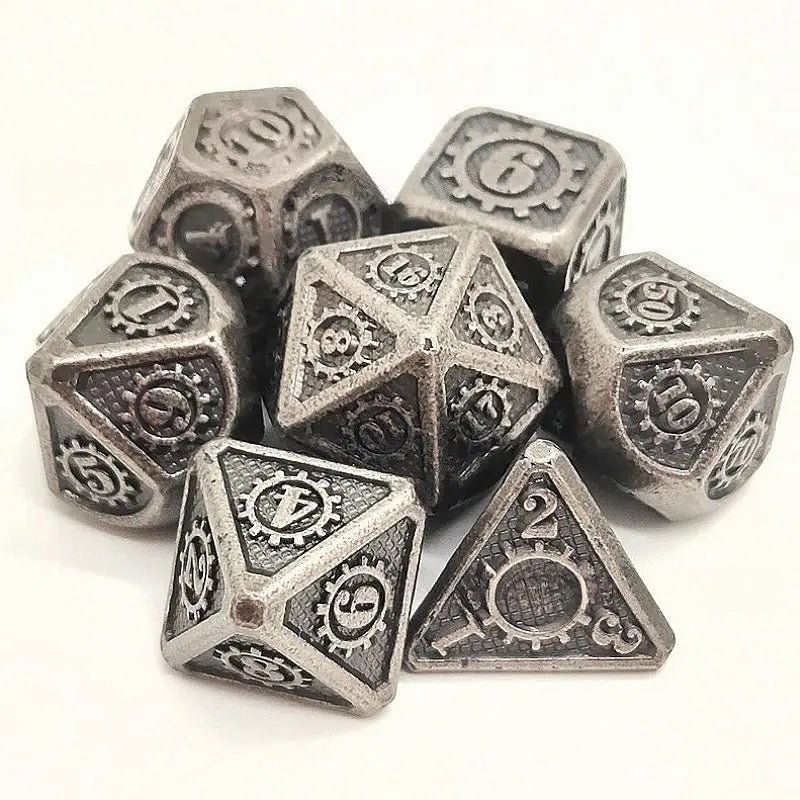 Spell Array - Mechanical Mage Series 7 piece RPG Metal Dice Set - AngleDice - 