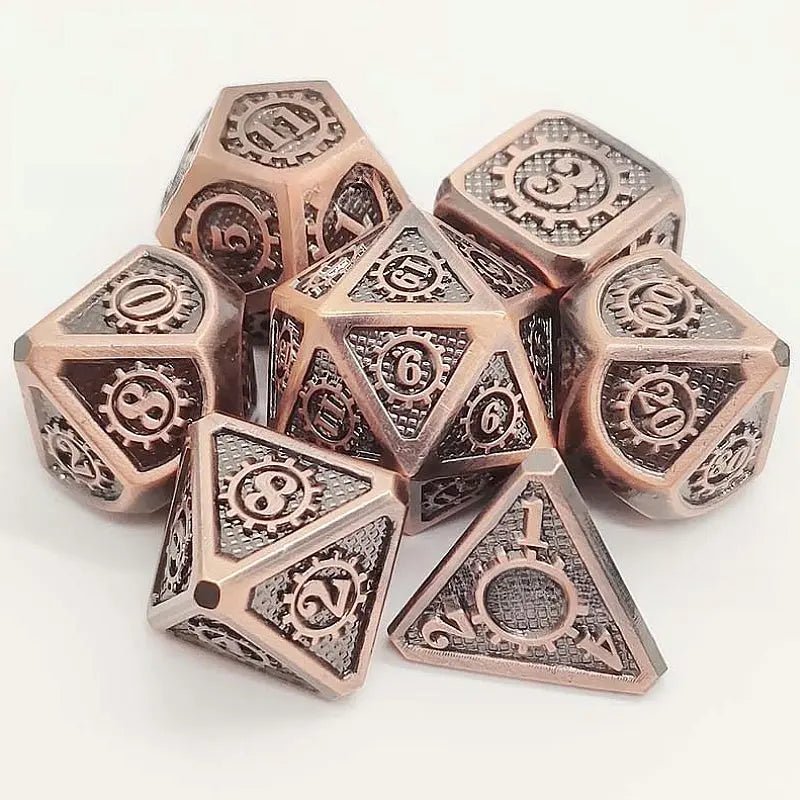 Spell Array - Mechanical Mage Series 7 piece RPG Metal Dice Set - AngleDice - 