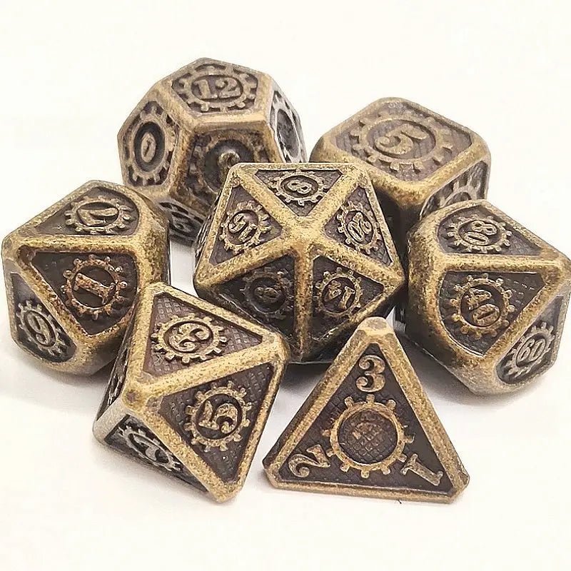 Spell Array - Mechanical Mage Series 7 piece RPG Metal Dice Set - AngleDice - 