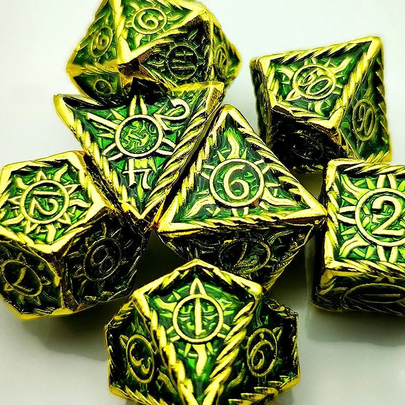 The power of music - Bard Series 7 piece RPG Metal Dice Set - AngleDice - 