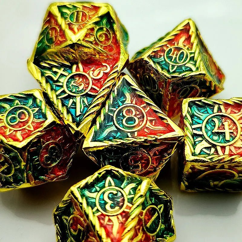 The Power of Two - Color Music - The Bard Series 7 Piece RPG Metal Dice Set - AngleDice - 