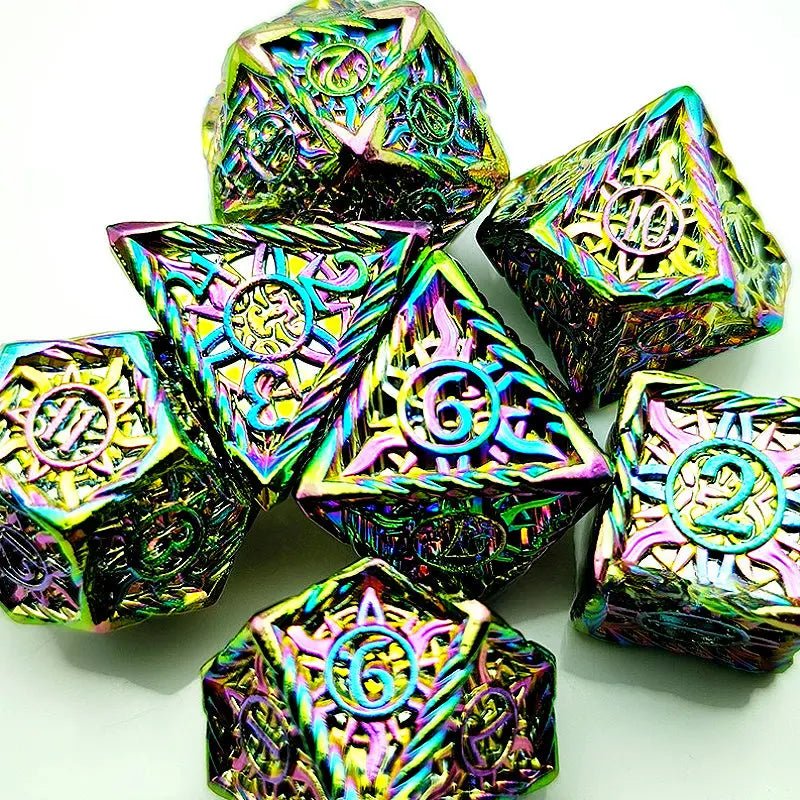 The Power of Two - Color Music - The Bard Series 7 Piece RPG Metal Dice Set - AngleDice - 