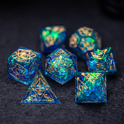 Touch of Ice Cold - Mage Series 7 Piece Resin Dice Set - AngleDice - HLSZXX - 1