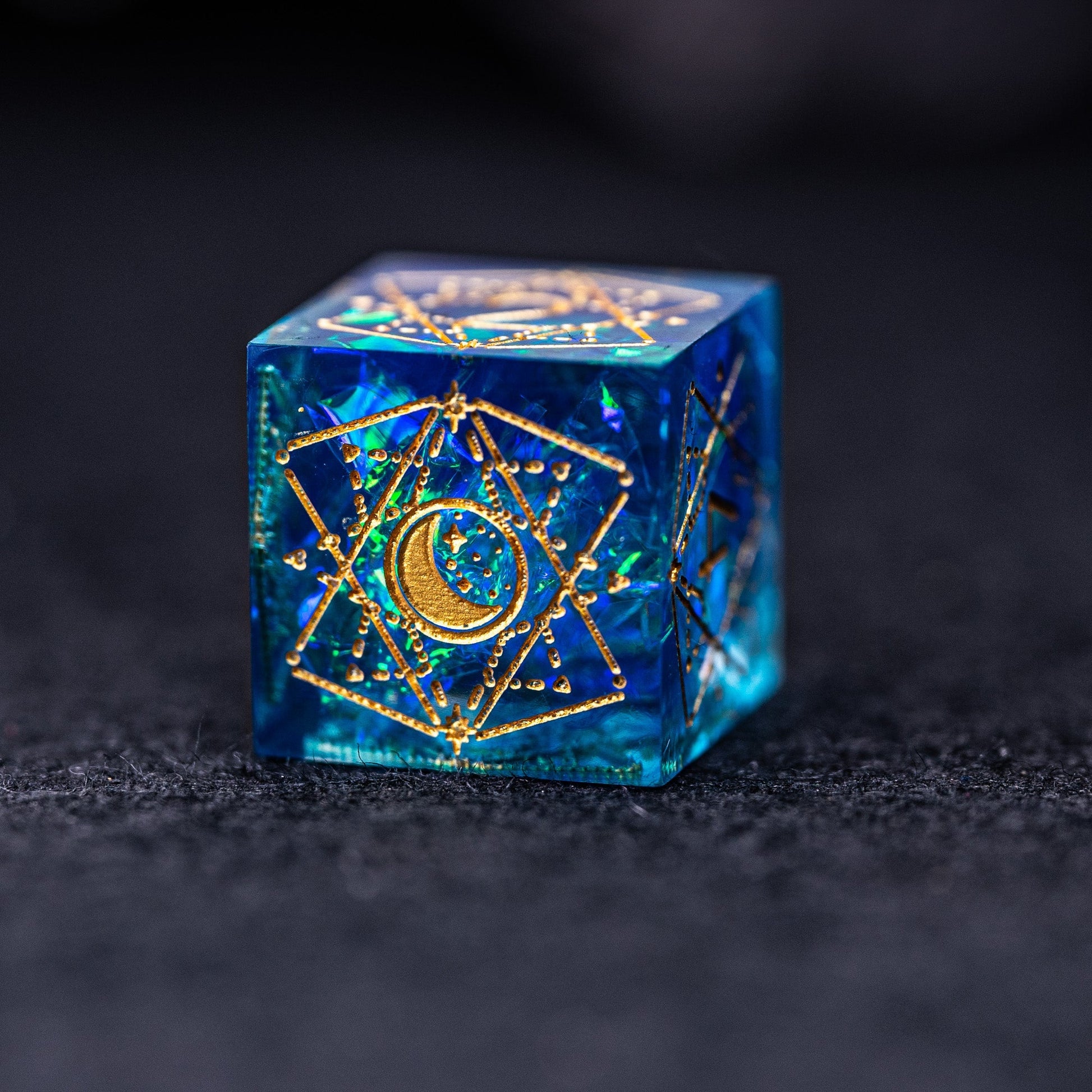 Touch of Ice Cold - Mage Series 7 Piece Resin Dice Set - AngleDice - HLSZXX - 4